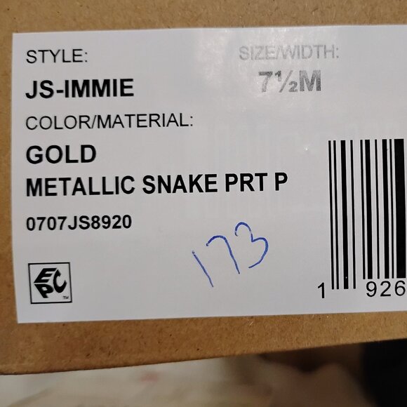 JessicaSimpson Immie Ankle Strap Metallic Leather Embossed Platform Dress Sandal - Picture 5 of 6